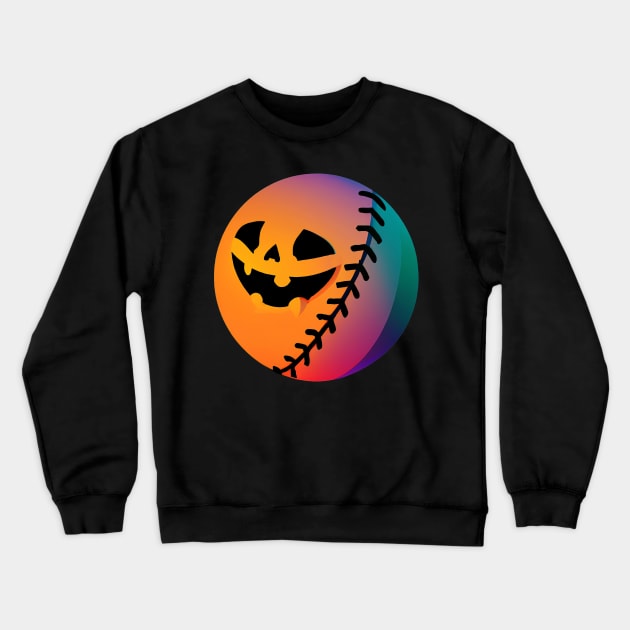 Halloween Baseball Retro Colorful Crewneck Sweatshirt by BetterManufaktur